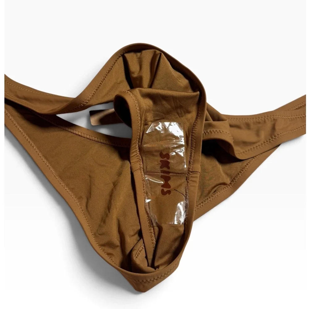 SKIMS Recycled Swim Micro Tanga Bikini Bottom Almond Brown 4X  NEW